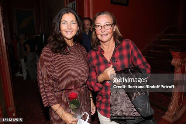 Actresses Cristiana Reali and Catherine Frot attend the "Simone Veil - Les combats d'une effrontée" Theater Play at "Theatre Antoine" on September...