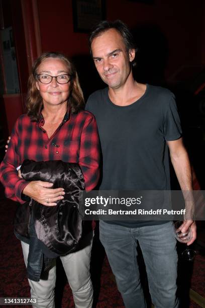 Catherine Frot and Sebastien Thiery attend the "Simone Veil - Les combats d'une effrontée" Theater Play at "Theatre Antoine" on September 19, 2021 in...