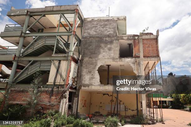 View of classrooms of the Enrique Rebsamen School where 21 children and four adults died in the 2017 earthquake during the anniversary of the...