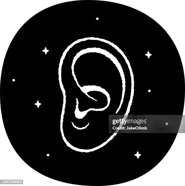 ear doodle 3 - earlobe stock illustrations