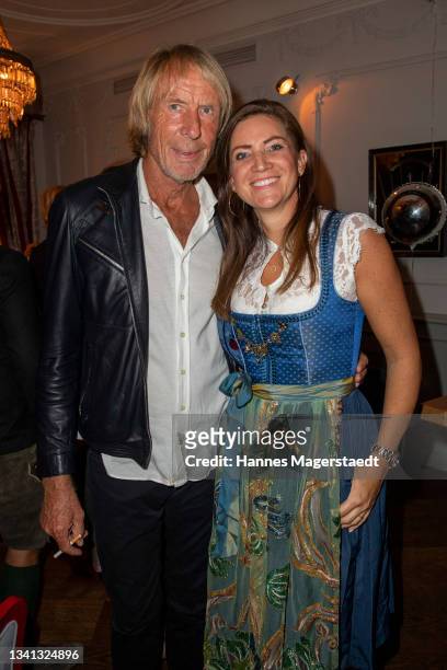 Carlo Thranhardt and his girlfriend Stefanie Pregitzer during the Almauftrieb Kaefer's "Koa Wiesn 2.0 event at Restaurant Kaefer-Schaenke on...