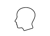 human head line icon. simple style person sign. infographic element and symbol for web design