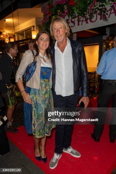 Carlo Thranhardt and his girlfriend Stefanie Pregitzer during the Almauftrieb Kaefer's "Koa Wiesn 2.0 event at Restaurant Kaefer-Schaenke on...