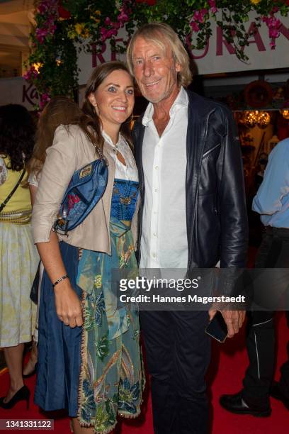 Carlo Thranhardt and his girlfriend Stefanie Pregitzer during the Almauftrieb Kaefer's "Koa Wiesn 2.0 event at Restaurant Kaefer-Schaenke on...