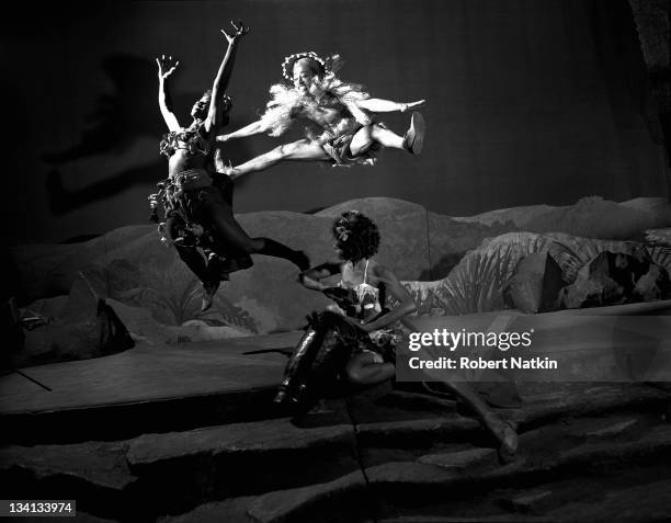 View of dancers performing in 'The Swing Mikado,' based on Gilbert & Sullivan's comic opera 'The Mikado', Chicago, 1947.