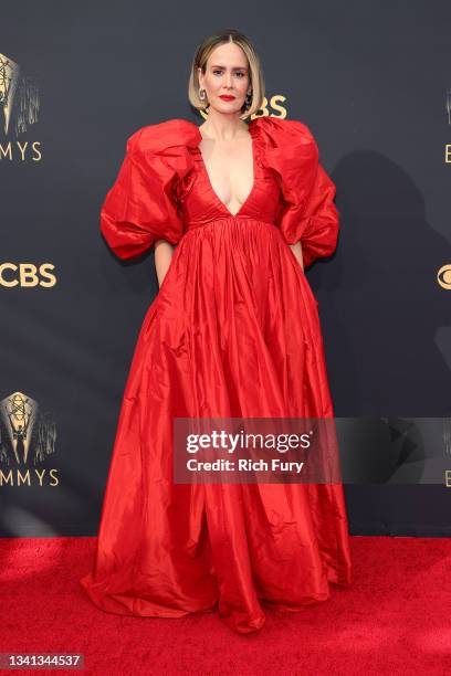 Sarah Paulson attends the 73rd Primetime Emmy Awards at L.A. LIVE on September 19, 2021 in Los Angeles, California.