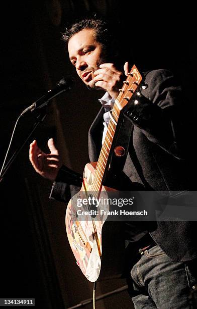 Canadian singer Adam Cohen performs live during a concert at the Heimathafen Neukoelln on November 26, 2011 in Berlin, Germany.