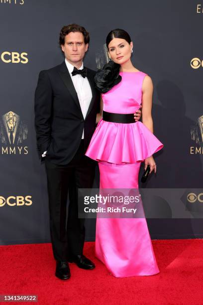 Steven Pasquale and Phillipa Soo attend the 73rd Primetime Emmy Awards at L.A. LIVE on September 19, 2021 in Los Angeles, California.
