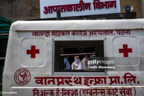 An ambulance outside the emergency room at Nalanda Medical College and Hospital in Patna, Bihar, India, on Thursday, June 22, 2023. Scientists...