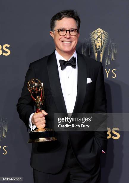 Stephen Colbert, winner of the Outstanding Variety Special award for 'Stephen Colbert's Election Night 2020: Democracy's Last Stand Building Back...