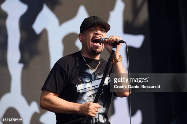 Ice-T of Body Count performs during Riot Fest 2021 at Douglass Park on September 19, 2021 in Chicago, Illinois.