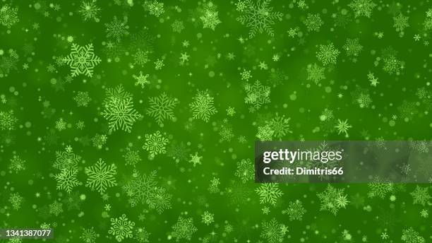 christmas snowflake background - green glitter background stock illustrations