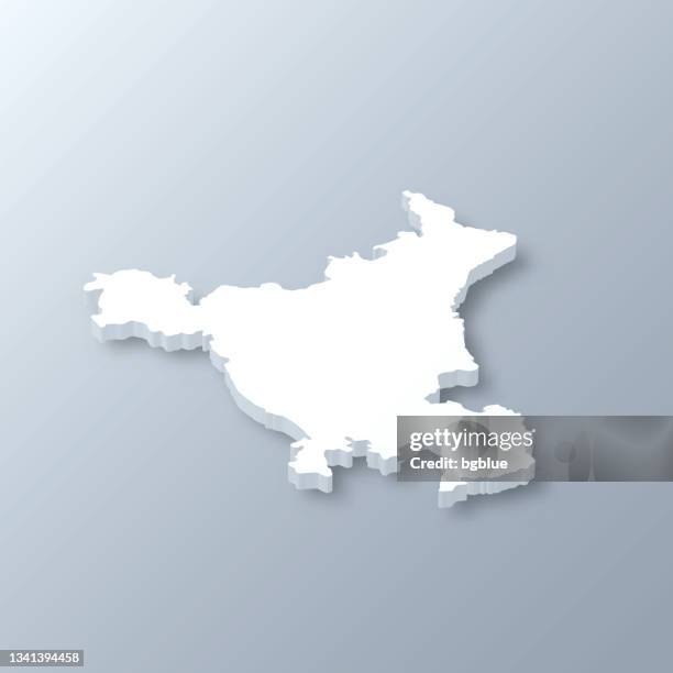haryana 3d map on gray background - haryana stock illustrations