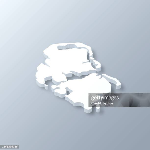 huahine 3d map on gray background - french polynesia stock illustrations