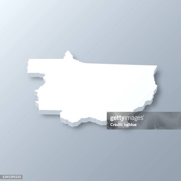 mato grosso 3d map on gray background - mato grosso state 幅插畫檔、美工圖案、卡通及圖標