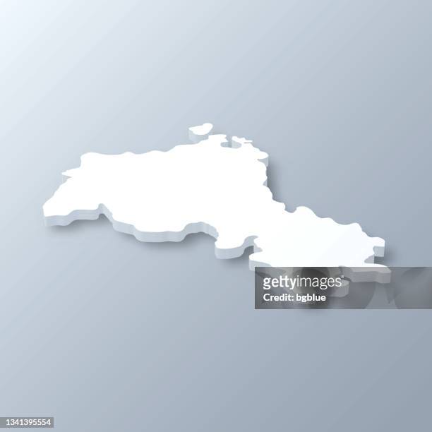 kurdistan 3d map on gray background - erbil stock illustrations