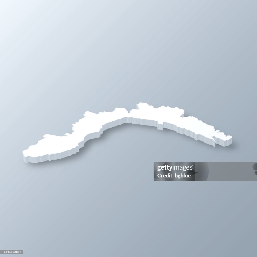 Mappa Liguria 3D su sfondo grigio