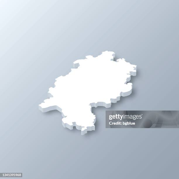 stockillustraties, clipart, cartoons en iconen met hesse 3d map on gray background - hesse