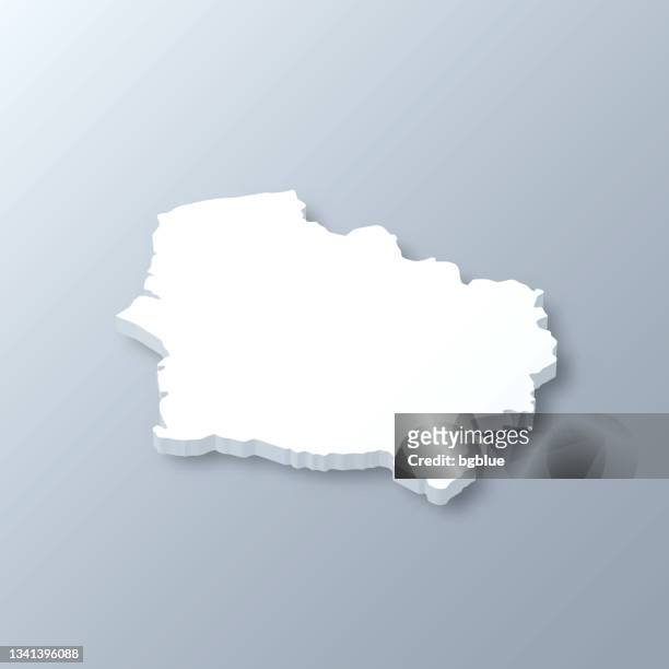 hauts-de-france 3d map on gray background - 3d french stock illustrations