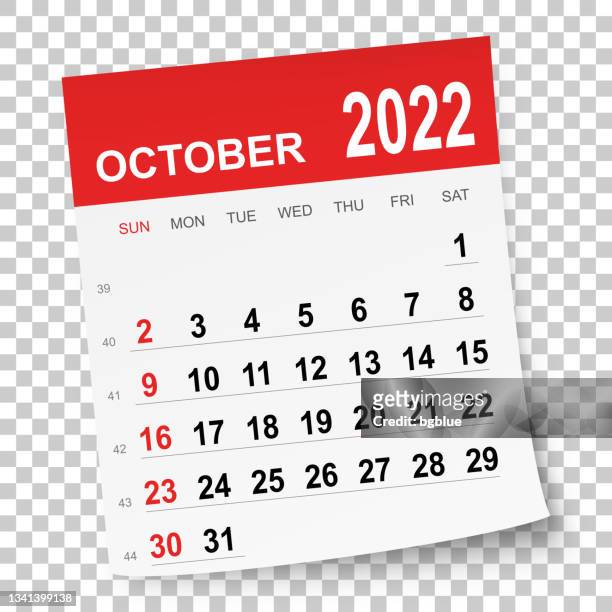 october 2022 calendar - october stock illustrations