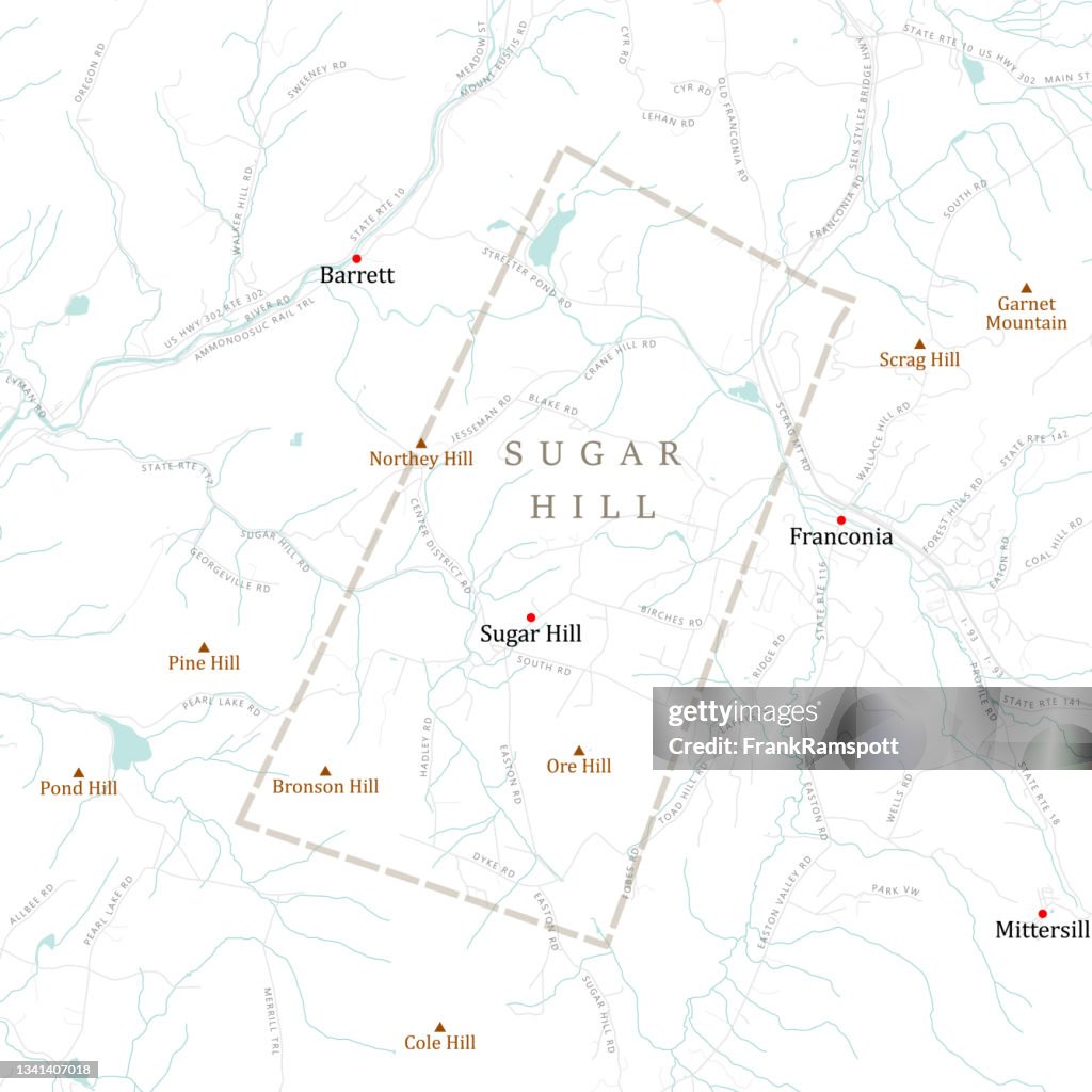 NH Grafton Sugar Hill Vector Road Map