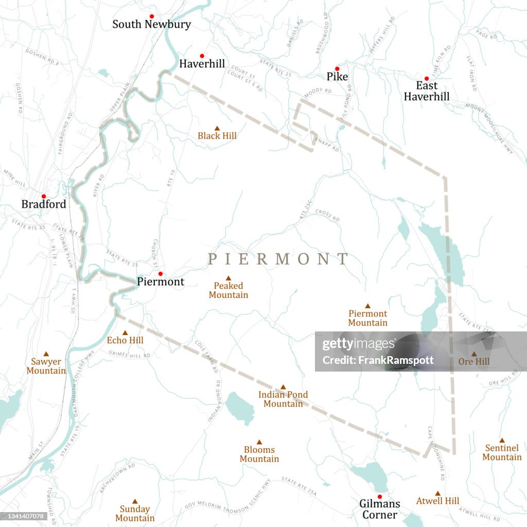 Mappa stradale NH Grafton Piermont Vector