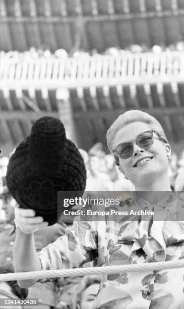 The Princes of Monaco, Ranier III and Grace Kelly, attend a bullfight in the Balearic capital in Palma de Mallorca, Spain on July 3, 1961.