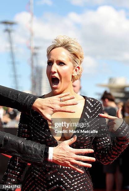 Fifi Box arrives at the 2011 ARIA Awards at Allphones Arena on November 27, 2011 in Sydney, Australia.