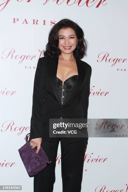 Actress Cherie Chung attends Roger Vivier store opening ceremony at Harbour City on November 25, 2011 in Hong Kong, Hong Kong.