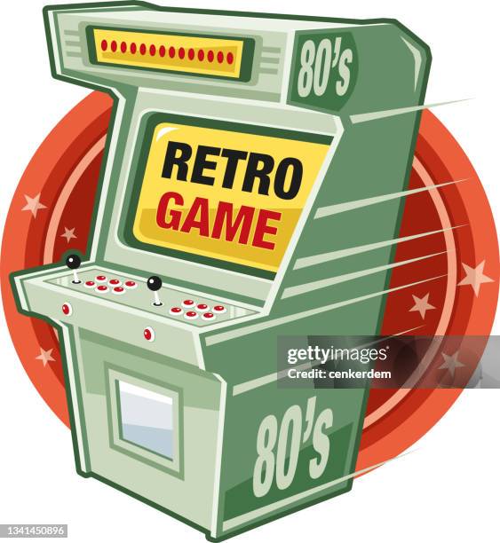 stockillustraties, clipart, cartoons en iconen met vintage game console - arcade