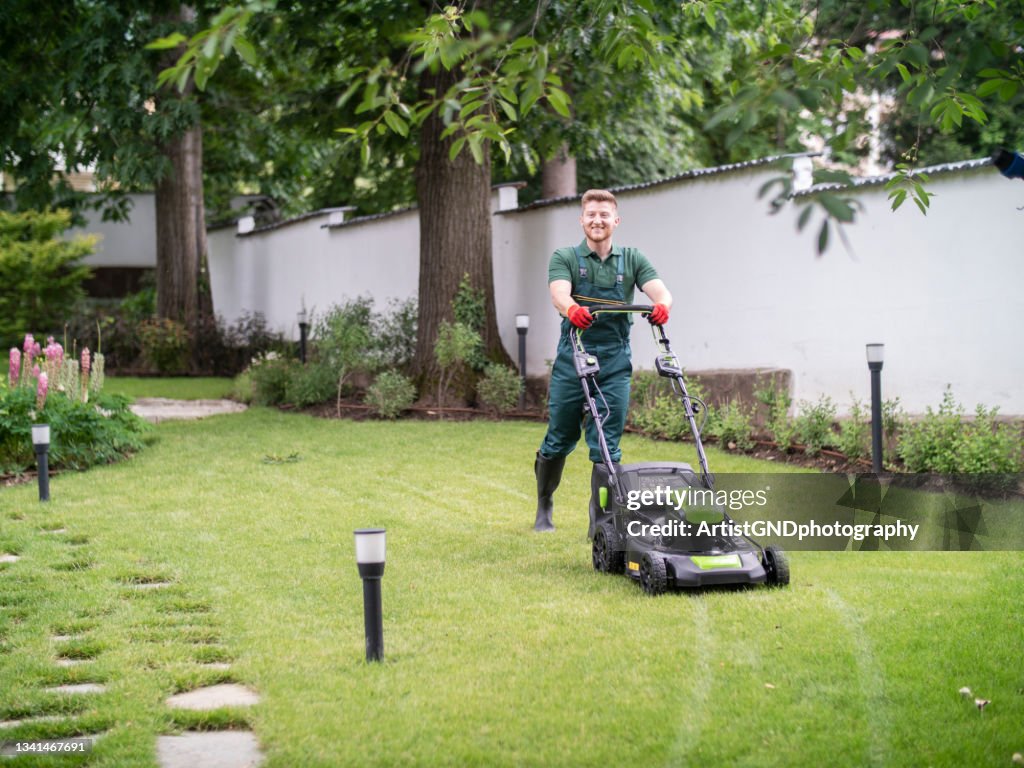 Professional Gardener Moaning Lawn High-Res Stock Photo Getty Images