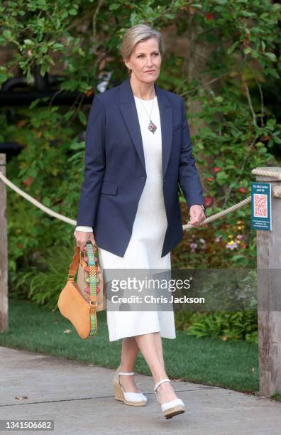 Sophie, Countess of Wessex during a visit to the Autumn RHS Chelsea Flower Show on September 20, 2021 in London, England. This year's RHS Chelsea...