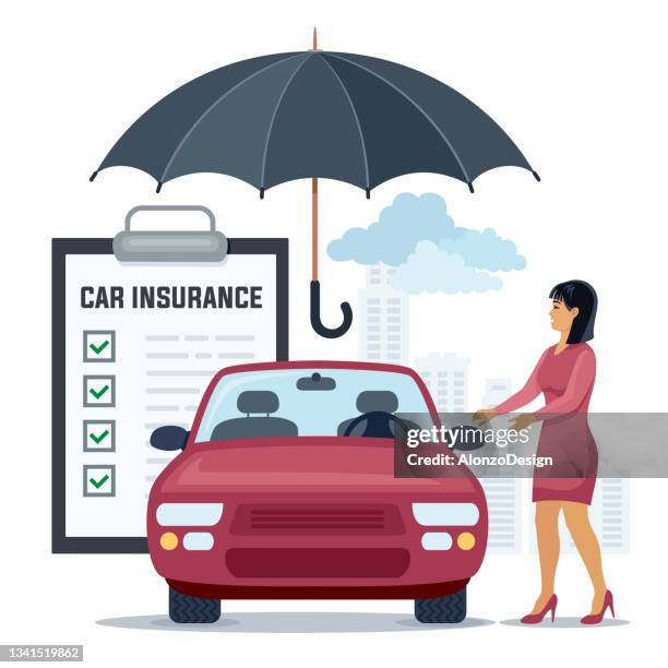 stockillustraties, clipart, cartoons en iconen met car insurance. auto insurance. - autoverzekering
