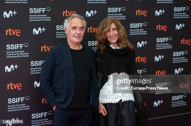 The chef Ferran Adria and his wife Isabel Perez Barcelo, pose at the presentation of the documentary about his restaurant 'El Bulli', at the 69th...