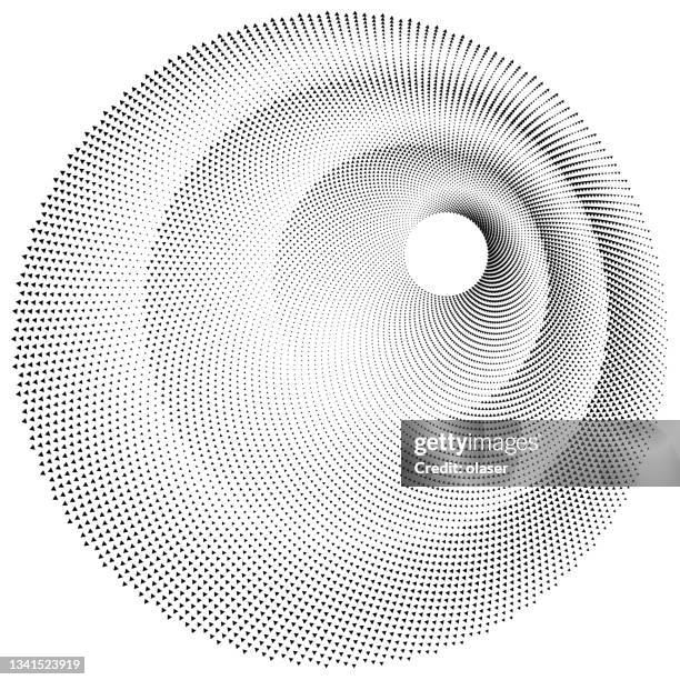 duotone pattern of triangle dots in a circle. - bias stock illustrations