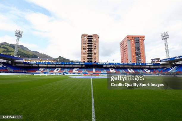 General view inside the stadium prior to the LaLiga Smartbank match between SD Eibar and Real Sporting at Estadio Municipal de Ipurua on September...
