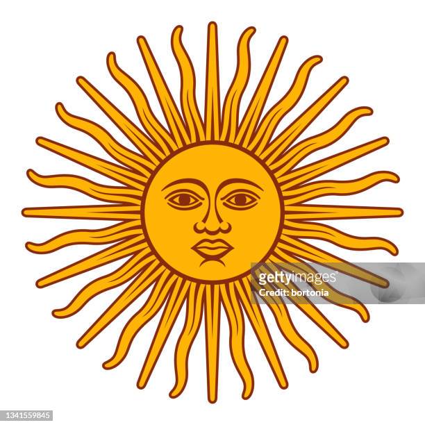 flaggensymbol der argentinischen republik sonne mai - argentino stock-grafiken, -clipart, -cartoons und -symbole