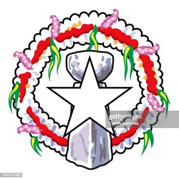 commonwealth of the northern mariana islands flag symbol - star garland clip art stock illustrations
