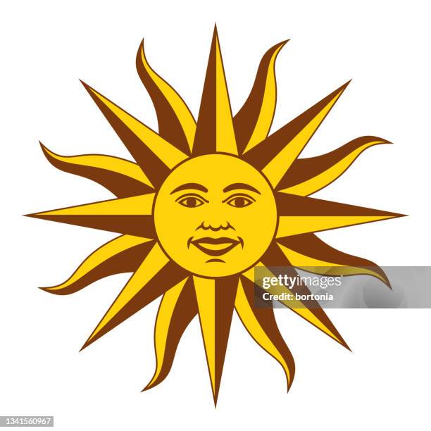 oriental republic of uruguay sun of may symbol - uruguay stock illustrations