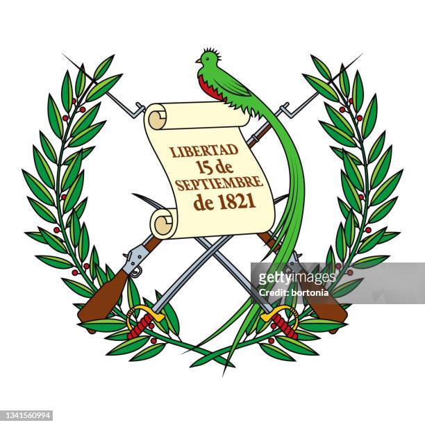 wappen der republik guatemala - quetzal stock-grafiken, -clipart, -cartoons und -symbole