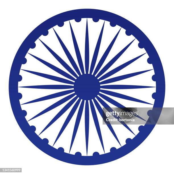 republik indien ashoka chakra symbol - india stock-grafiken, -clipart, -cartoons und -symbole