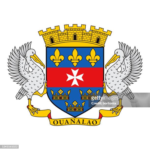 saint barthélemy coat of arms - french_crown stock illustrations