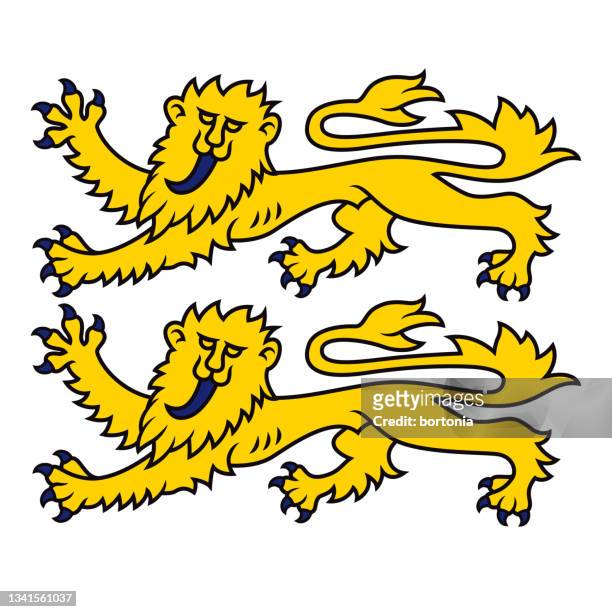 sark lion symbols - normandy stock illustrations