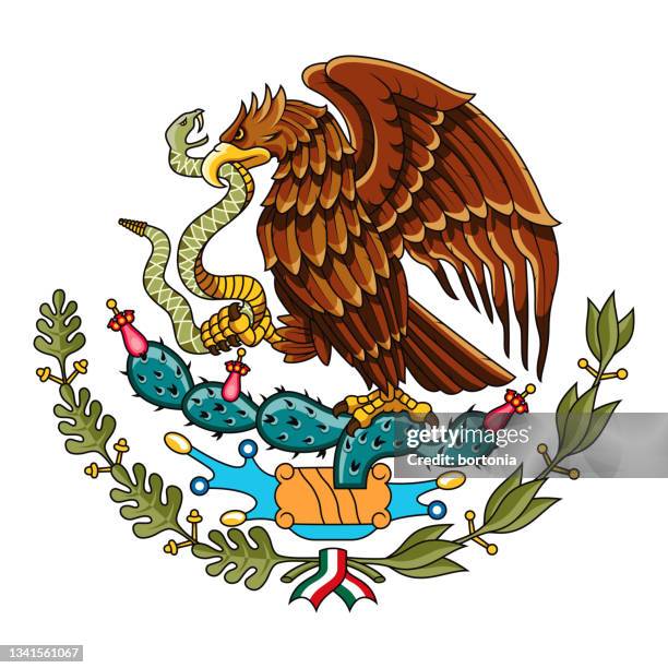 wappen der vereinigten mexikanischen staaten (mexiko) - mexico flag stock-grafiken, -clipart, -cartoons und -symbole