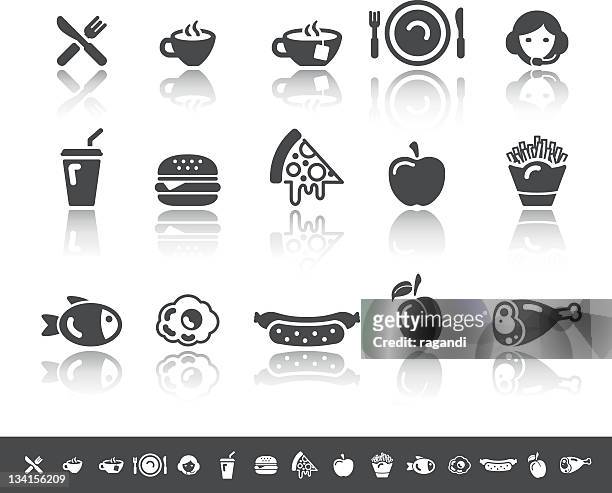 food & getränken icons/schlichtes grau - bratwurst stock-grafiken, -clipart, -cartoons und -symbole