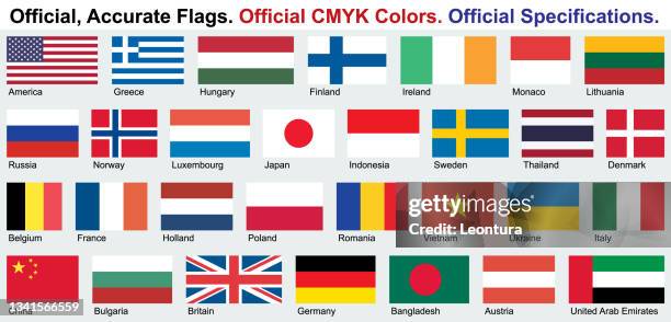 illustrazioni stock, clip art, cartoni animati e icone di tendenza di bandiere ufficiali (colori cmyk ufficiali, specifiche ufficiali) - middle east flag