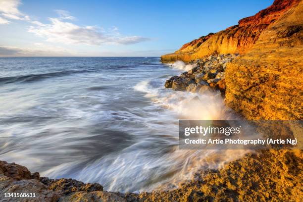 golden splash at port noarlunga, onkaparinga, south australia - bay adelaide stock pictures, royalty-free photos & images