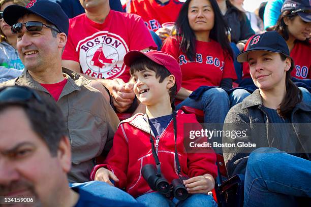 Silas Clark who has peanut allergies, gets to enjoy a baseball game at Fenway Park in the new "Peanut Allergy Friendly" section of the park. In...