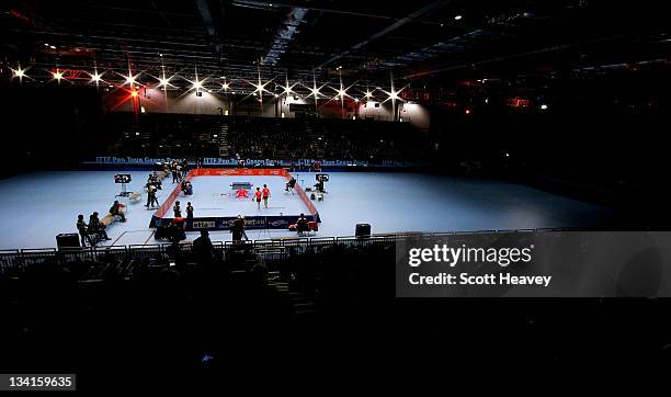 General view during the Women's Doubles Final match during day four of the ITTF Pro Tour Table Tennis Grand Finals at ExCel on November 27, 2011 in...