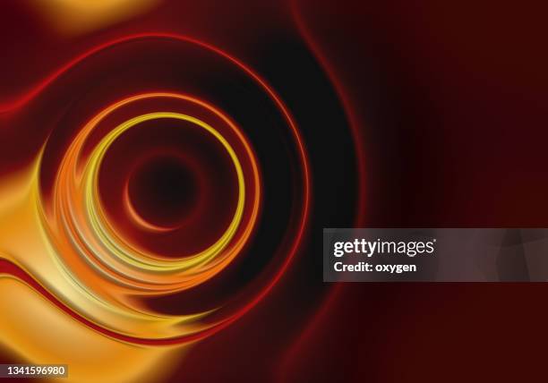 abstract fluid orange swirl motion curves composition  morping fluid circle  shape on black background - liquid explosion stock-fotos und bilder